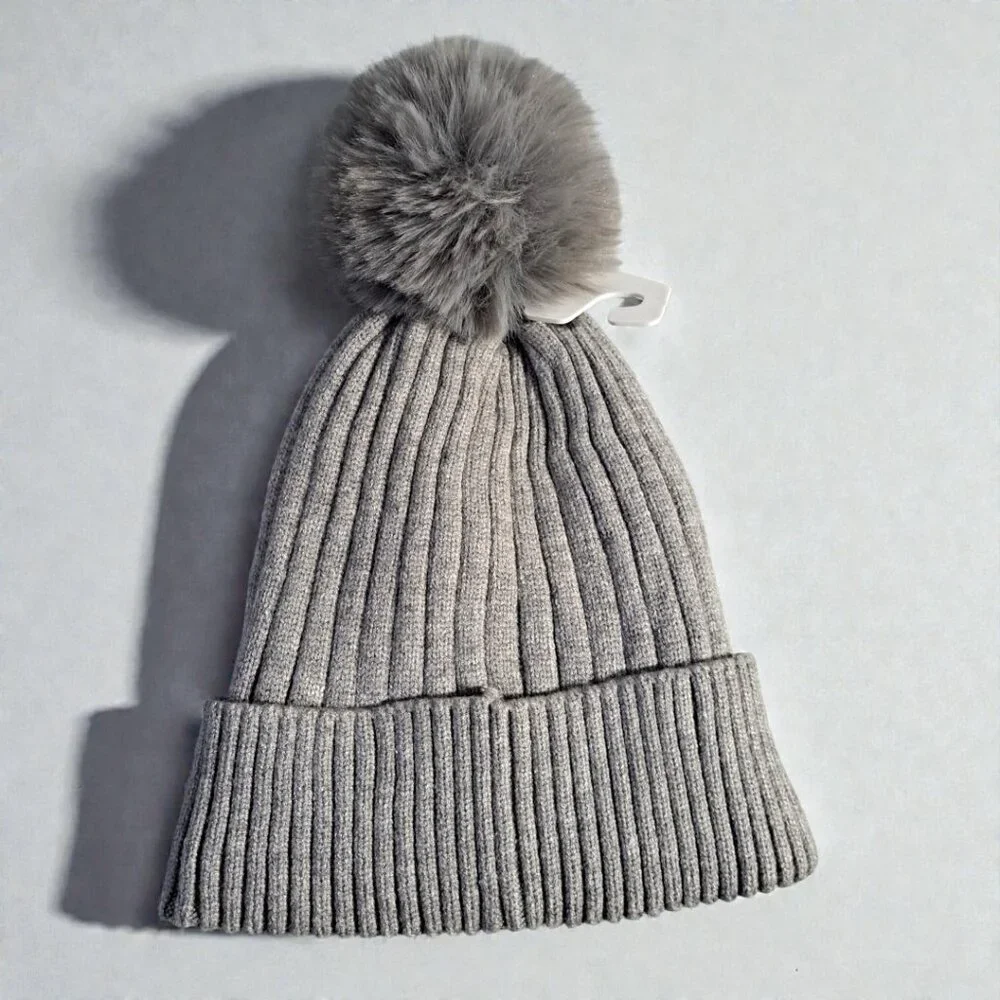 Micheal Kors Grey Faux Fur Beanie NWT